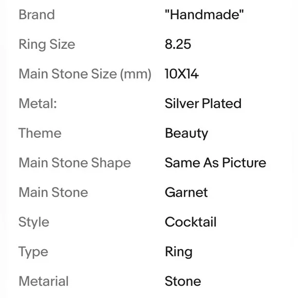 GARNET RING - Picture 5 of 14